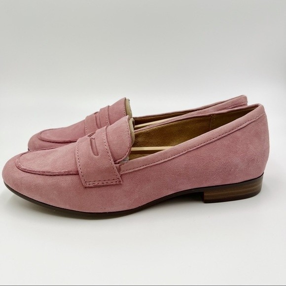 Naturalizer Size 6 Rosewood Blush Rose Pink Suede Leather Loafers Flats Shoes - Picture 6 of 14